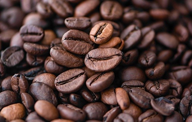 Close-up of roasted coffee beans